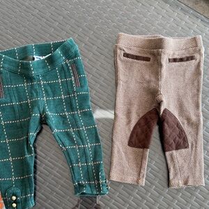 Janie and Jack Green and Brown Kids Formal Pants